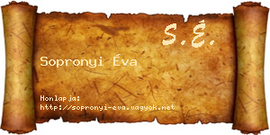 Sopronyi Éva névjegykártya
