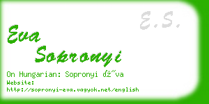 eva sopronyi business card